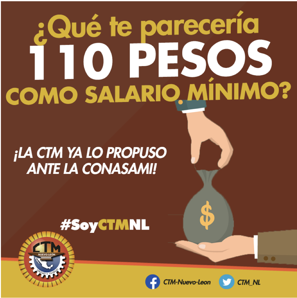 Propone CTM aumento de salario mínimo